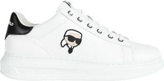 Karl Lagerfeld Kapri KL62530N011 Trainers for Women in White Leather, Metallic Logo