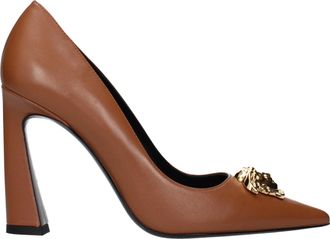 Versace bruin leer damess Laag uitgesneden schoenen