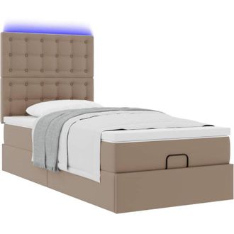 vidaXL Estructura Cama Otomana Colch&oacute;n Cappucino Cuero Sint&eacute;tico Vidaxl