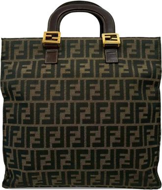 Fendi Pre-owned Tote Bags, female, Brown, Size: ONE SIZE Pre-owned Graphic Print Handbag