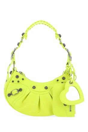 Balenciaga Fluo Yellow Nappa Leather Le Cagole Xs Shoulder Bag