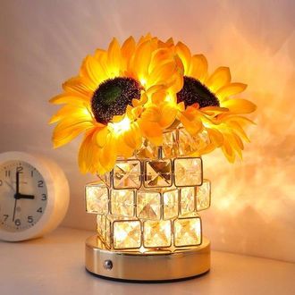 OEM L&aacute;mpara De Girasol, L&aacute;mpara De Mesa T&aacute;ctil Inal&aacute;mbrica Recargable, Luz Nocturna De Tres Colores Con Atenuaci&oacute;n Continua, Dormitorios, Bares