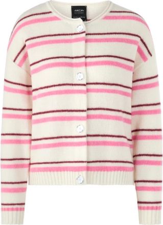 Marc Cain Zachte gestreepte cardigan - Dames - Truien - Veelkleurig - Maat: S Kasjmier