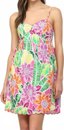 Fate Summer Tropical Mini Dress In Green Multi