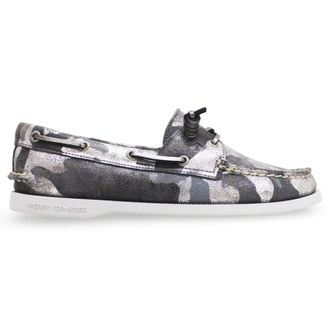 Sperry Top-Sider Authentic Original Vida Full Grain Leather Womens Boat Shoes - Camo Grey Multi - Size:UK 3.5