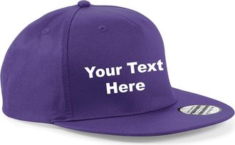 Generic Personalised Printed Your Text Snapback Rapper Hip Hop Cap Flat Peak Unisex Hat Cap (Purple)