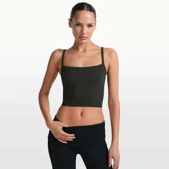 Nike Womens SKIMS Ribbed Seamless Cami Tank Top in Black | BABRA10223W-OAR