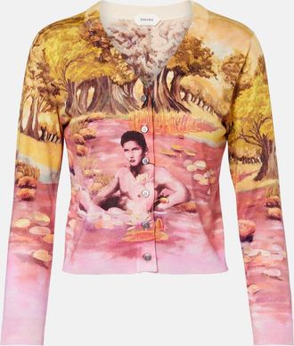 Versace Printed silk cardigan