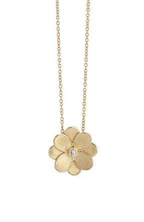 Marco Bicego Petali 18K Yellow Gold & Diamond Small Flower Pendant Necklace at Nordstrom, Size 16.5 In