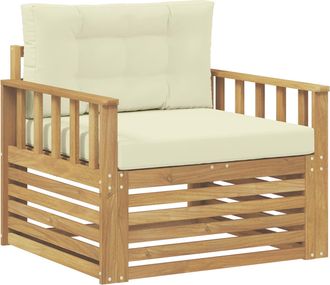 vidaXL Sof&aacute; De Exterior Poli&eacute;ster Blanco Y Crema Vidaxl