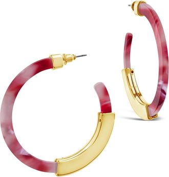 Sterling Forever 2 Resin Bar Hoops