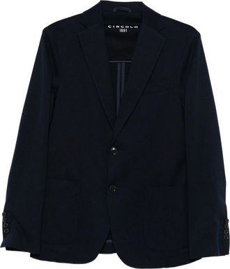 Circolo 1901 Single-Breasted Navy Blue Cotton Jacket