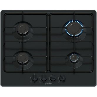 Bosch Serie 4 PGP6B6K80 Piano Cottura a Gas 60 cm 4 Fuochi Acciaio Nero