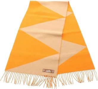 Hermès Sciarpa in cashmere con motivo a zigzag anni 2020 - Arancione