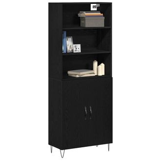 Berkfield Home Highboard Black Oak 69.5x34x180 cm Engineered Wood
