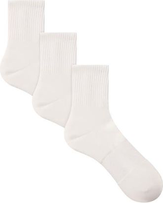 SKIMS 3-Pack Quarter Crew Socks in Chalk at Nordstrom, Size Medium