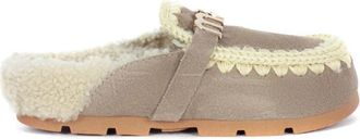 Mou Winter Bio Slide - Logo - Dames - Slip ons - Grijs - 39 EU - Wol - Schoenen