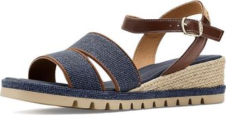 Toni Pons Aura Womens Wedge Shoes Navy : EU 42 (US Womens 10.5-11) M, Cotton/Leather