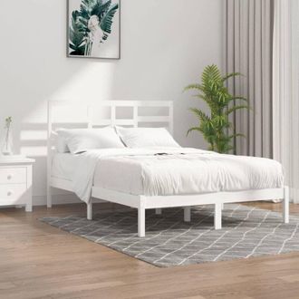 vidaXL Vidaxl - Estructura De Cama Sin Colch&oacute;n Madera Maciza Blanco 140x190 Cm