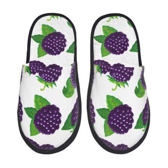 Generic Plush Slippers Purple Berry Portable Slipper Furry House Shoes For Travel Spa Women L