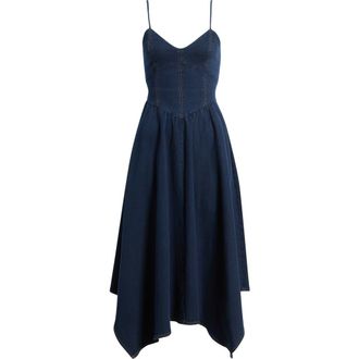 Moon River Handkerchief Hem Denim Dress in Indigo at Nordstrom, Size X-Small