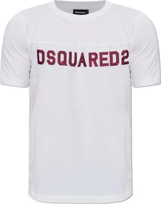 Dsquared2 Logo T-Shirt - Heren - T-shirts - Wit - 2XL - Katoen - Tops