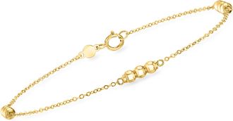 Canaria Canaria Italian 10kt Yellow Gold 3-Bead Station Bracelet