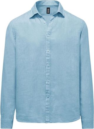 Bomboogie Linnen overhemd met lange mouwen - Heren - Casual Overhemden - Blauw - 3XL - Linnen - Overhemden