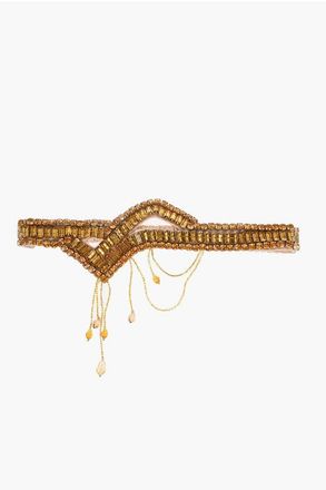 Elisabetta Franchi Silk Headband with Strass size One Size