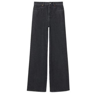Gucci Midnight Blue Wide-Leg Jeans - Dames - Loose Fit Jeans - Blauw - W28 - Katoen - Jeans