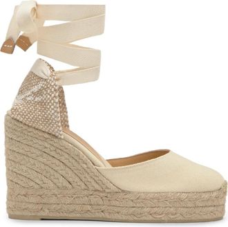 Castaner Carina Espadrille - Dames - Sleehakken - Beige - 39 EU - Katoen - Schoenen