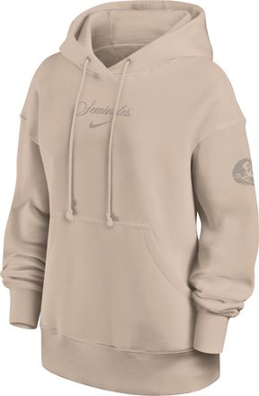Nike Florida State Neutral Stance Collection Phoenix Nike Womens College Oversized Pullover Hoodie in Brown | 01N505YFTN-7CZ