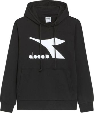 Diadora Heren, Sweatshirts & Hoodies, Zwart, Maat: 2XL Katoen