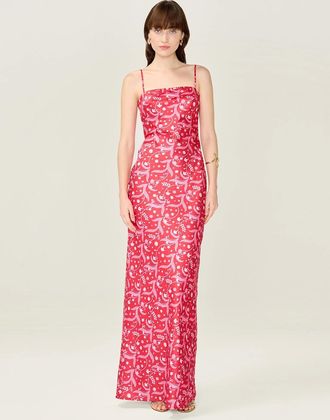 Omnes Womens Jules Dress in Red - Size: 14