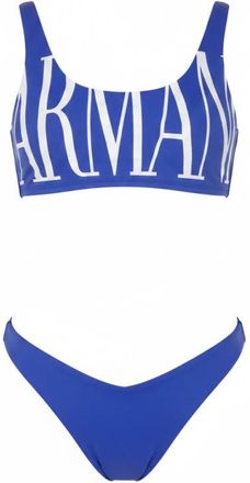 Emporio Armani V-Brazilian Bikini Set - Dames - Bikinis - Blauw - XL - Tweed - Badmode