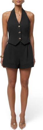 JLUXLABEL Luxe Halter Vest in Black at Nordstrom, Size Medium