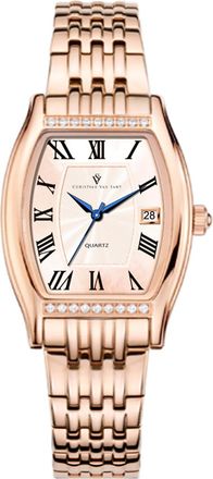 Christian Van Sant Womens Gemma Rose gold Square 34mm