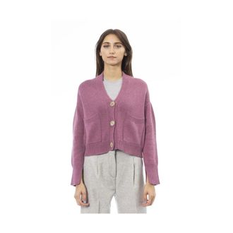 Alpha Studio Cardigans, female, Pink, Size: M Merino Wool Cardigan