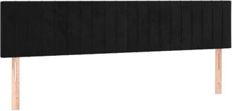 vidaXL Cabecero Con Led De Terciopelo Negro 180x5x78/88 Cm Vidaxl