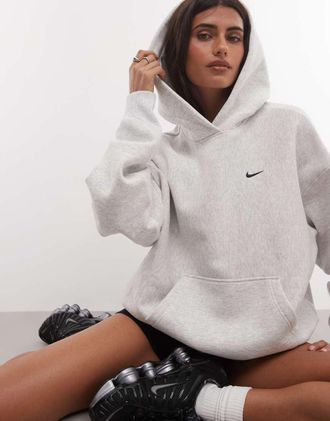 Nike Studio felpa con cappuccio oversize pesante grigia-Grigio