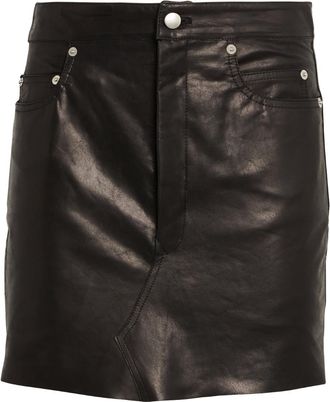 Rick Owens Lido Mid-Rise Leather Mini Skirt Size XS