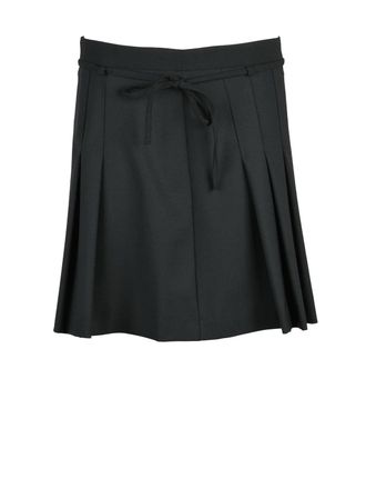 Marella Pleated Black Mini Skirt With Tailored Waistband