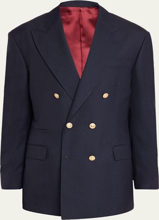 Brunello Cucinelli Mens Virgin Wool Double-Breasted Jacket