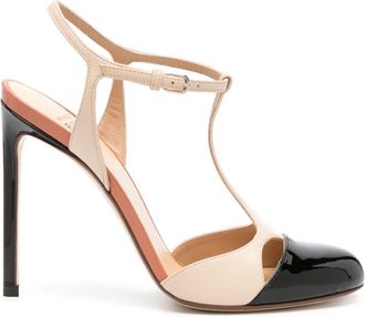 Francesco Russo contrasting-toecap pumps - women - Leather/Leather/Patent Leather/Nappa Leather - 41 - Black