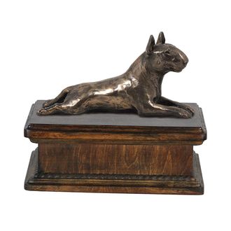 OEM Bull Terrier - Una Urna Para Cenizas De Perro, Una Urna Cl&aacute;sica Con Una Estatuilla, Una Urna Elegante Con Un Perro De Art-dog