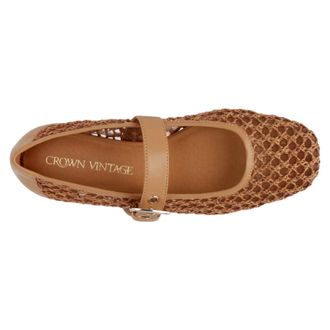 Crown Vintage Nalahni Mary Jane Flat Brown CV-NALAHNI-BRN Womens