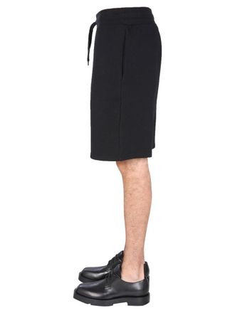 Moschino Logo-Embroidered Cotton Bermuda Shorts - Black