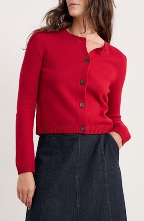 Seasalt Cornwall Tern Tide Merino Wool Blend Cardigan in Knit Melange Carmine at Nordstrom, Size 6 Us