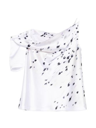 Iro Grey Printed One Shoulder Top