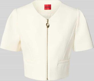HUGO BOSS Slim Fit Kurzblazer mit Viskose-Anteil Modell Ambelle in Offwhite, Gr&ouml;&szlig;e 32